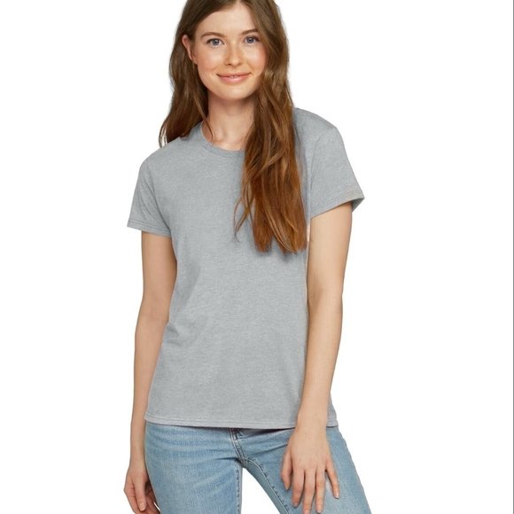 Women's Basics Cotton T-Shirt Crew Neck Short Sleeve Solid Knit Plain Top - Picture 4 of 8